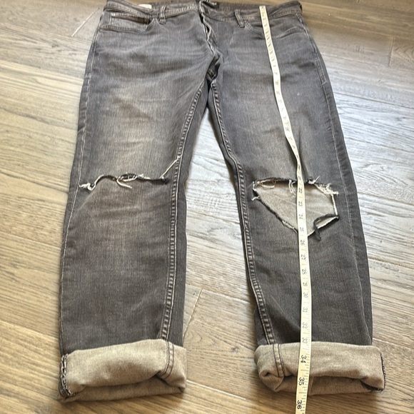 Jack & Jones | Black Charcoal Distressed Slim Fit Jeans Size 33x32 - Picture 7 of 14